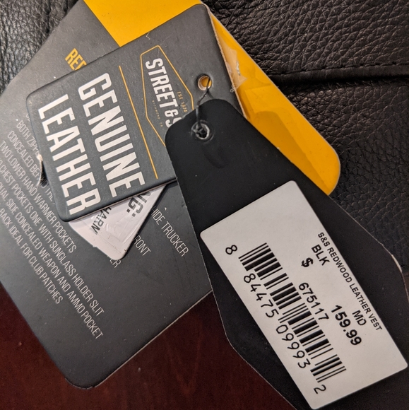 NWT STREET & STEEL CONCEALED CARRY LEATHER BIKER VEST - Picture 6 of 16